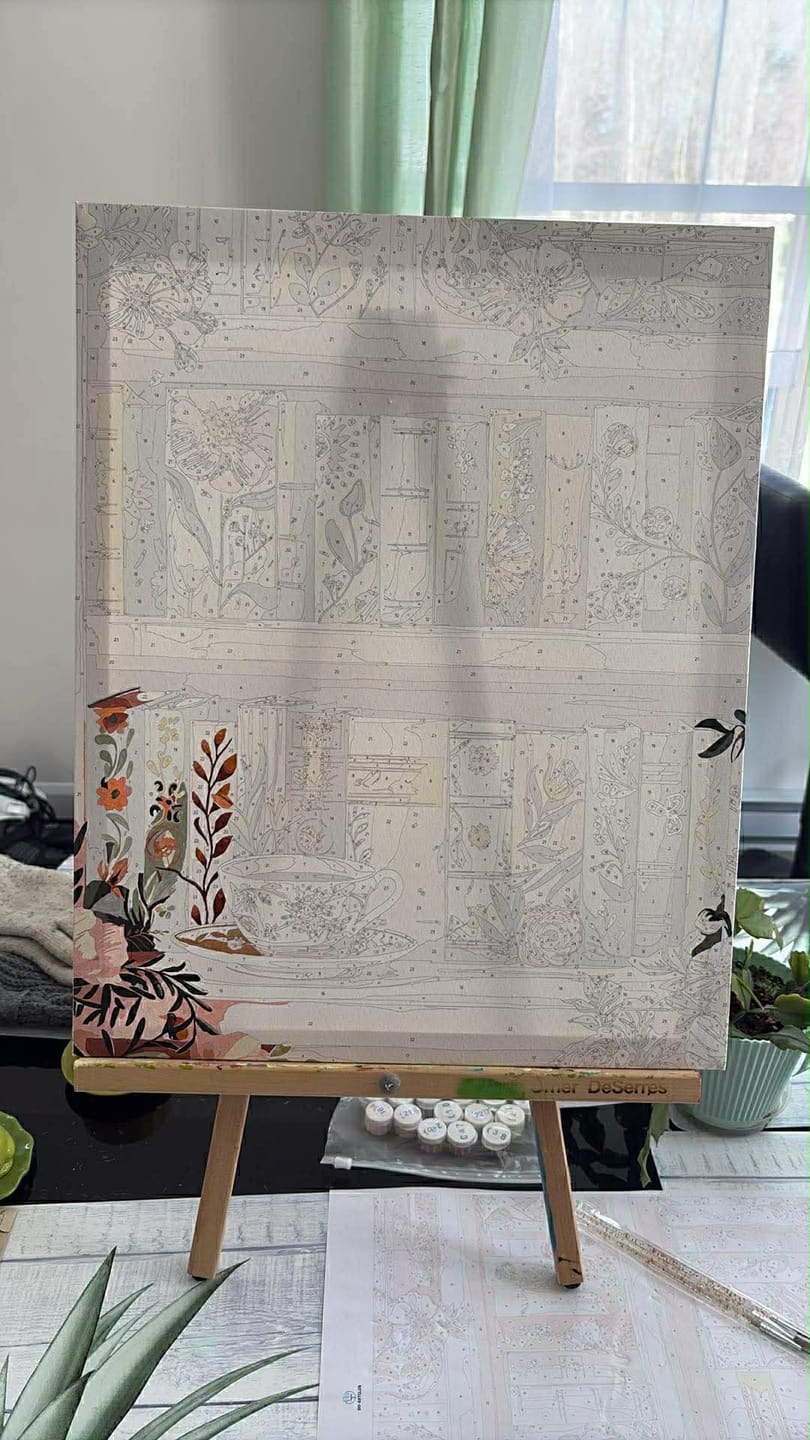Customer photo review of Blooming library | Paint by Number