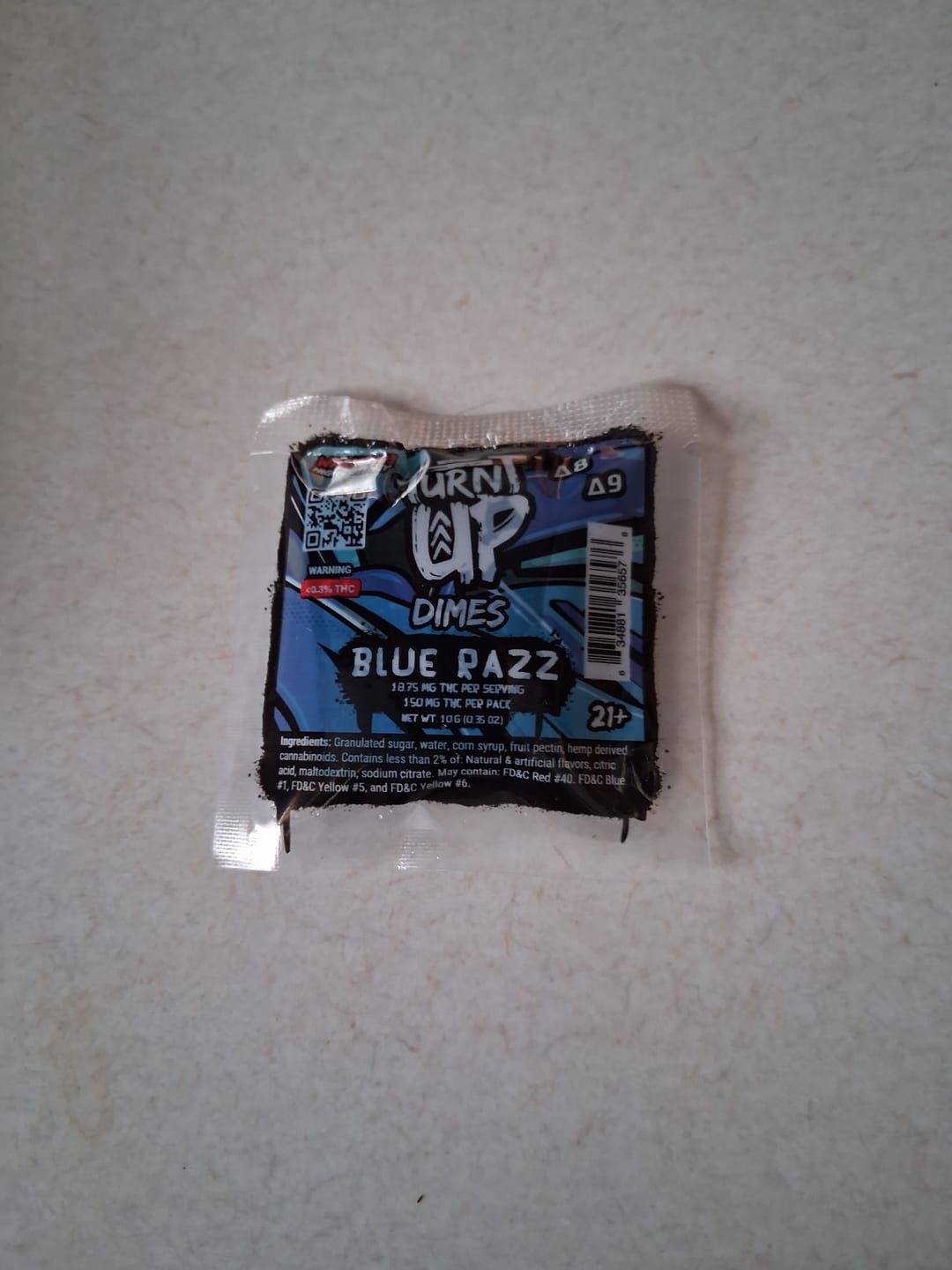 Customer photo review of Dime Gummy - Blue Razz