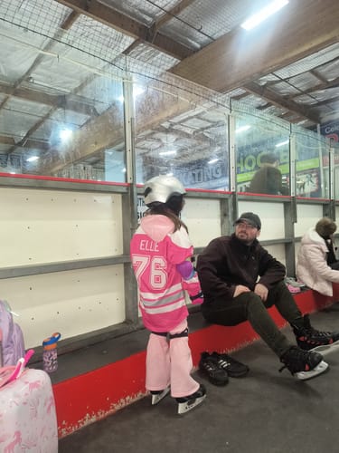Customer photo review of Custom Pink White-Gray Personalized Classic V-Neck Hockey Jersey