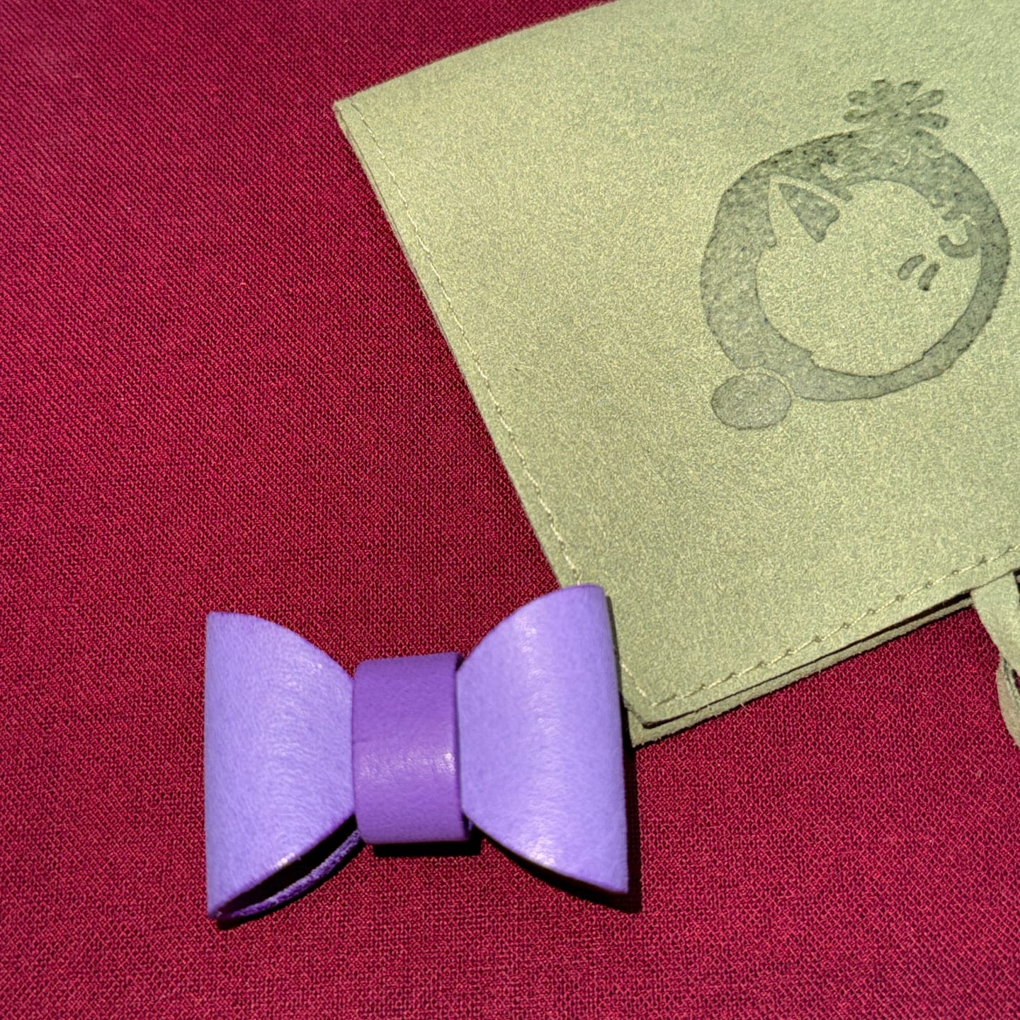 Customer photo review of Handmade Leather Bowtie
