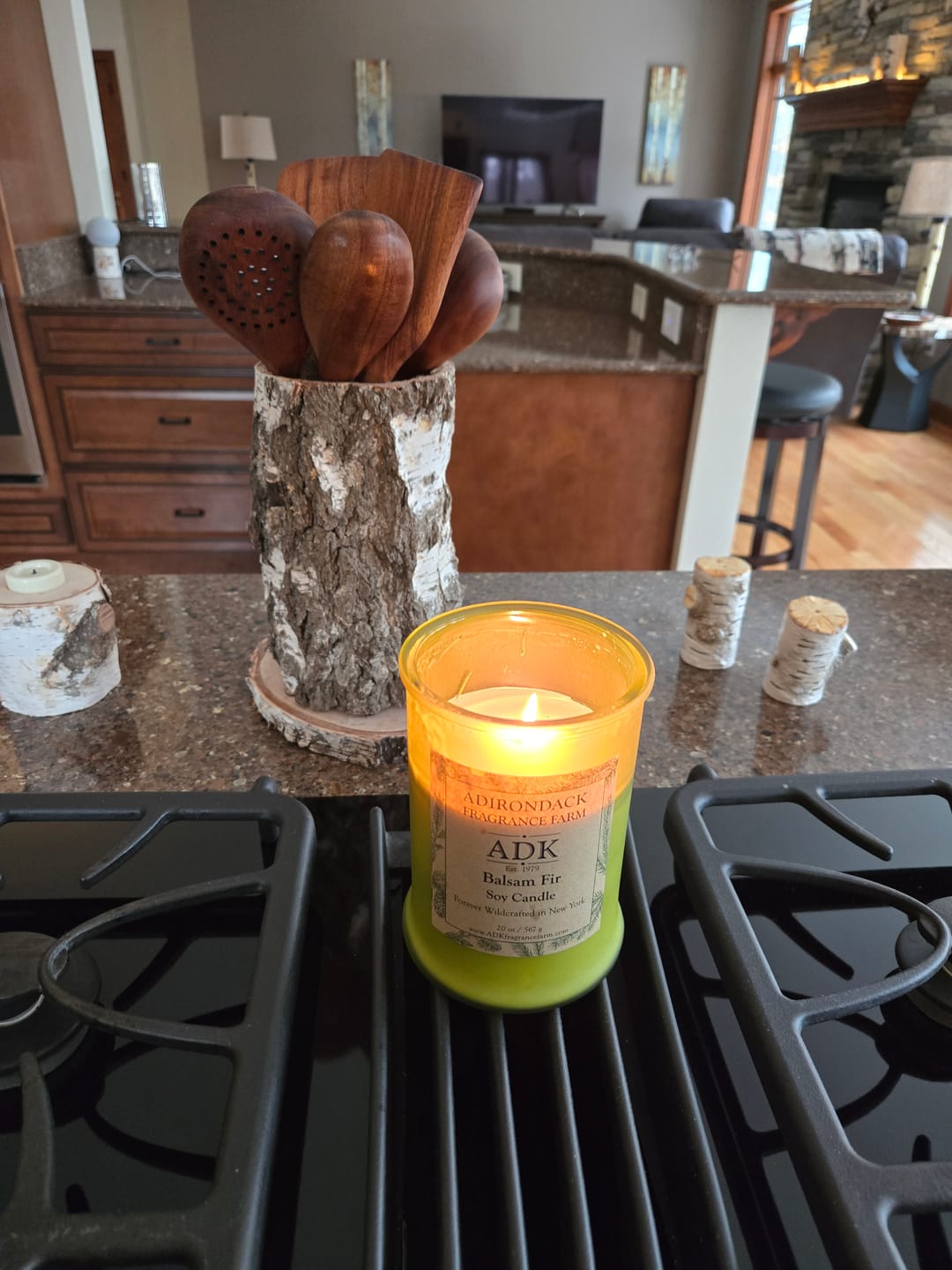 Customer photo review of Balsam Fir Soy Candle | Handmade Evergreen Forest Scent Candle
