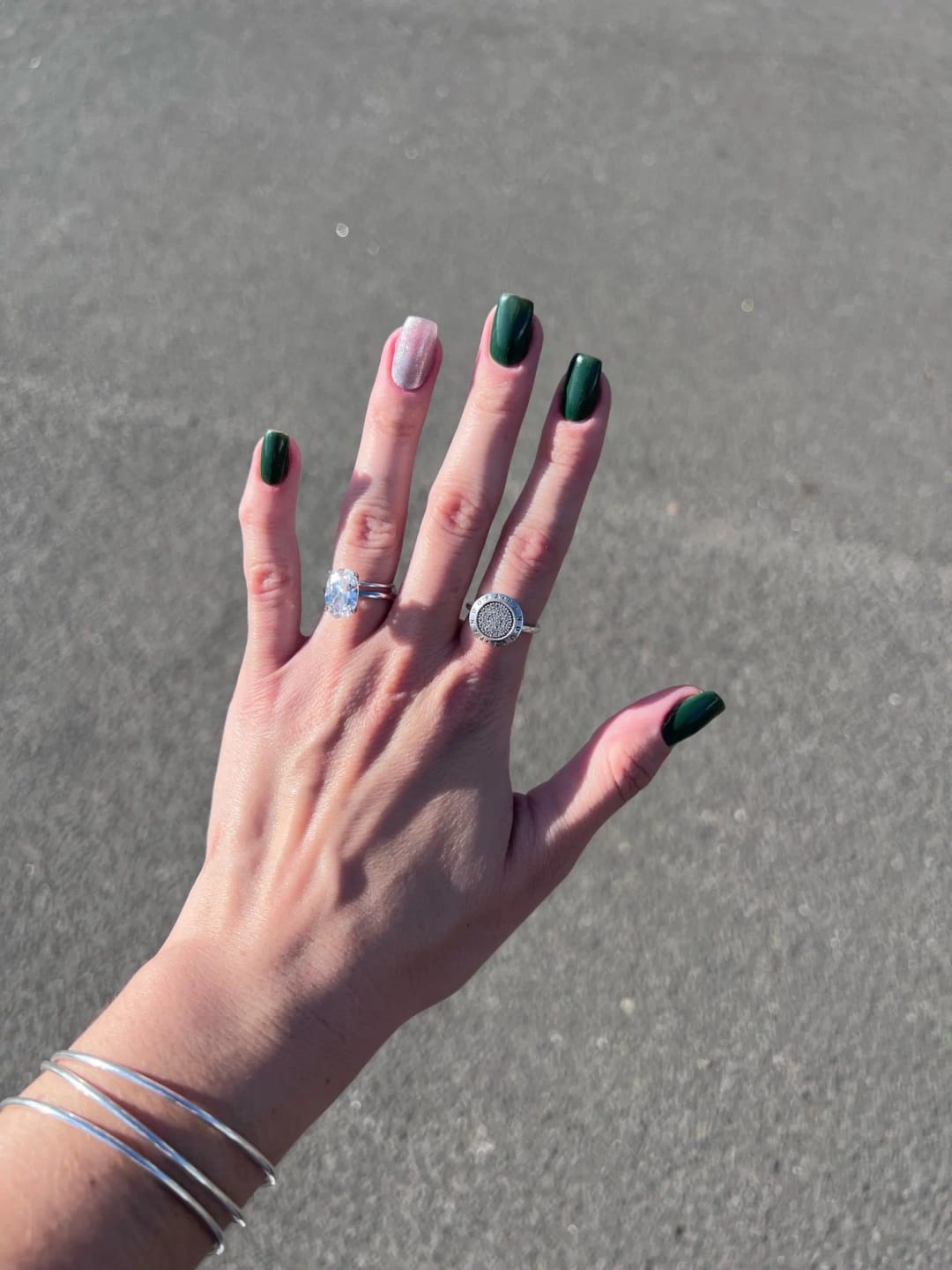 Customer photo review of Oval Hidden Halo Engagement Ring