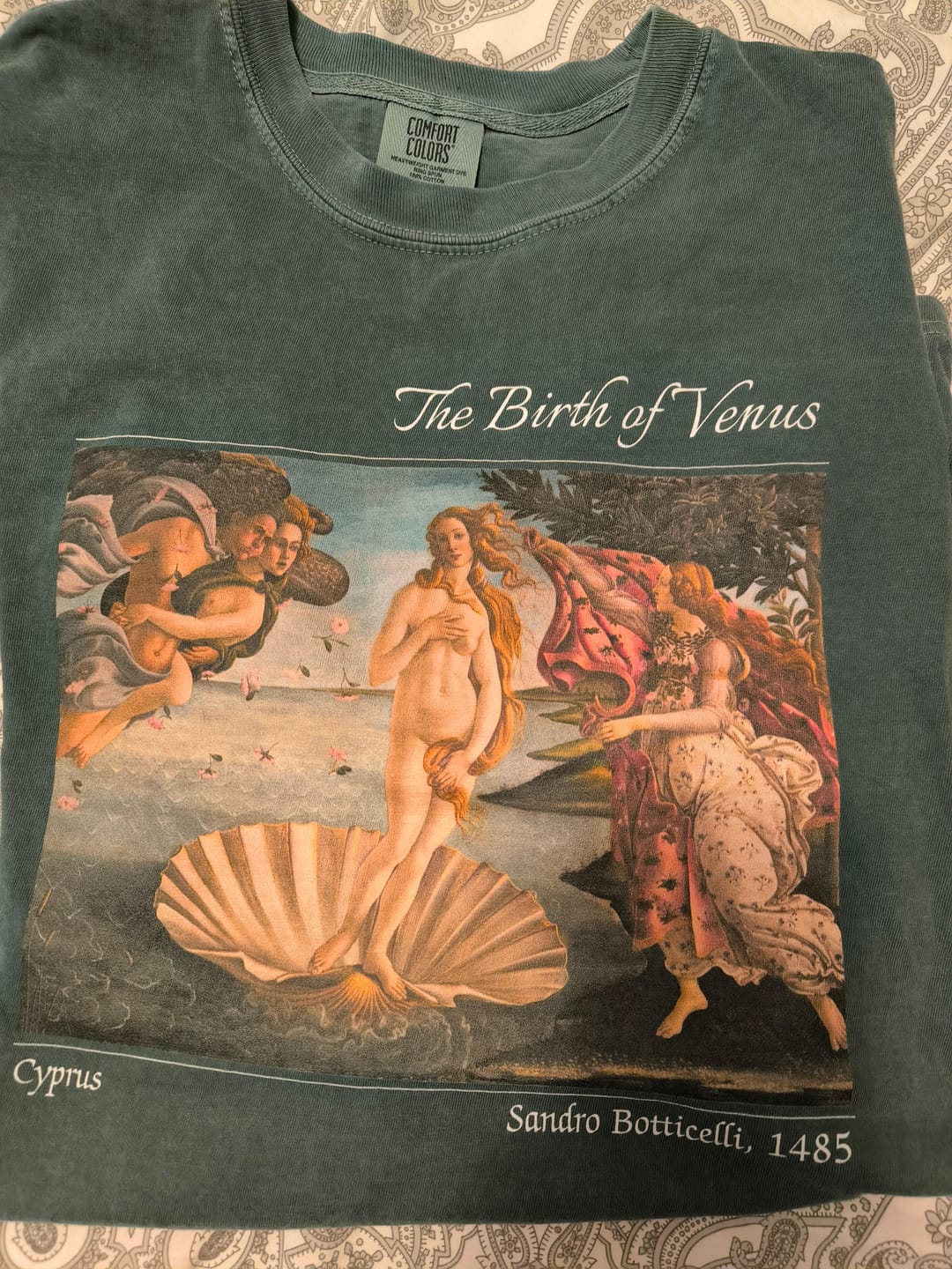 Customer photo review of Birth of Venus Shirt | Botticelli Comfort Colors® 100% Cotton Tee