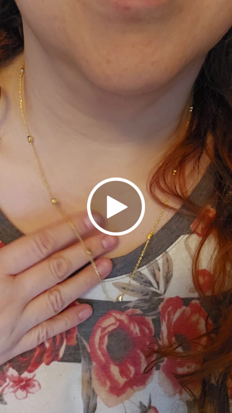 Customer video review of Jane 18k White Gold Plated Heart Station Necklace