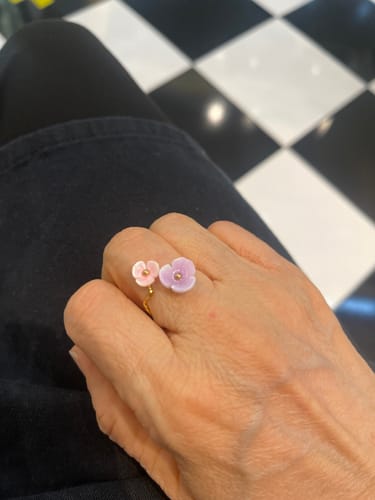 Customer photo review of Anillo Doble Flor Semi Ajustable