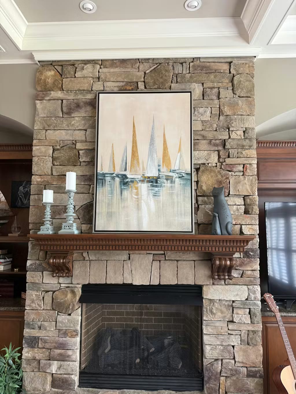 Customer photo review of Sailor-Sailboat Oil Painting - Handmade Modern Art for Home & Office Decor