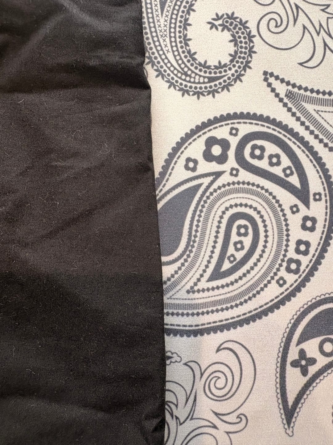 Customer photo review of Black & White Paisley Fabric – Classic Boho Pattern by the Metre