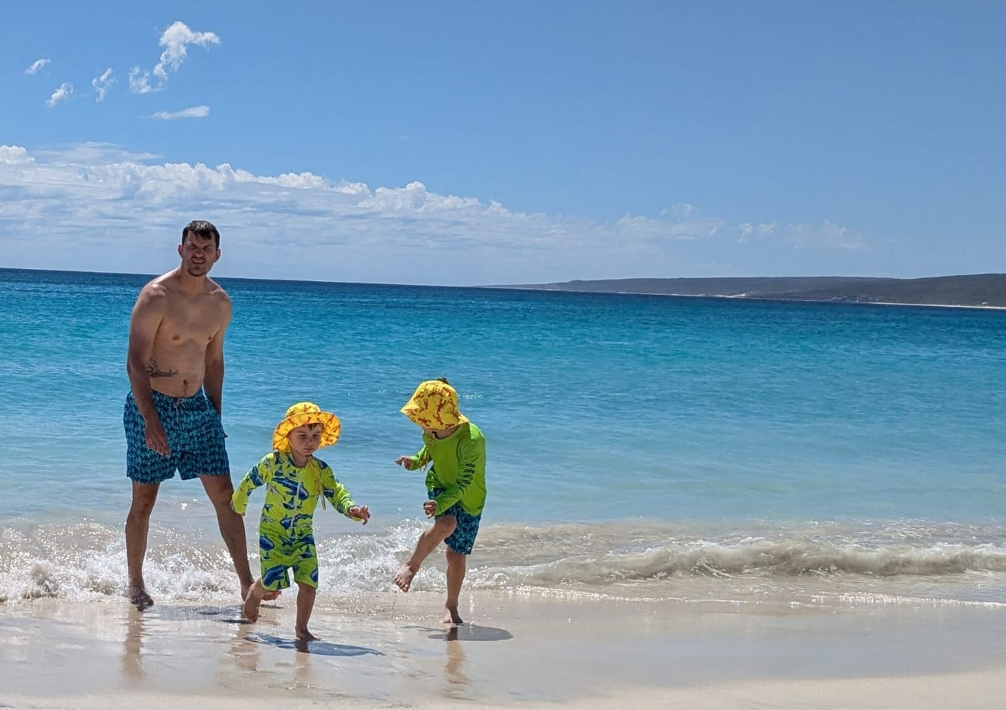 Customer photo review of PREORDER Fluro Green Sharks Unisex Long Sleeve Zip Swimmers (Ships w/c 23rd Feb)