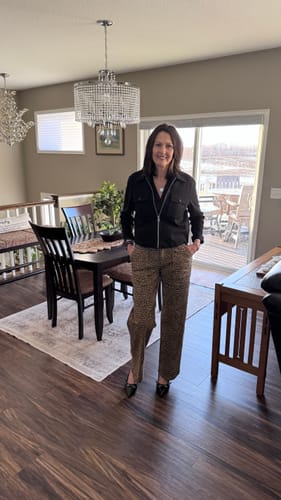 Customer photo review of Neutral Leopard Tall Pant