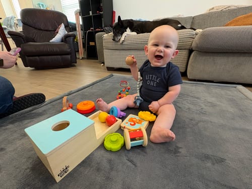 Customer photo review of Curated Monthly Baby Box