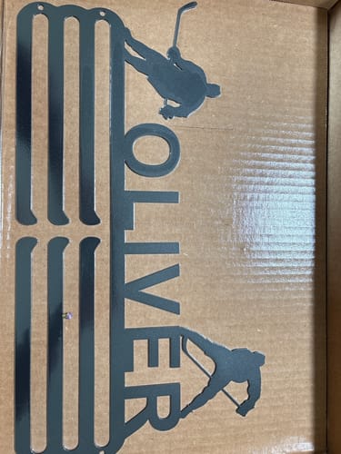 Customer photo review of Customized Medal Display Hanger