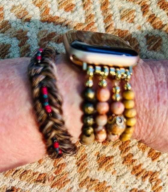 Customer photo review of Golden Tree of Life Jasper Stretch Watch Strap