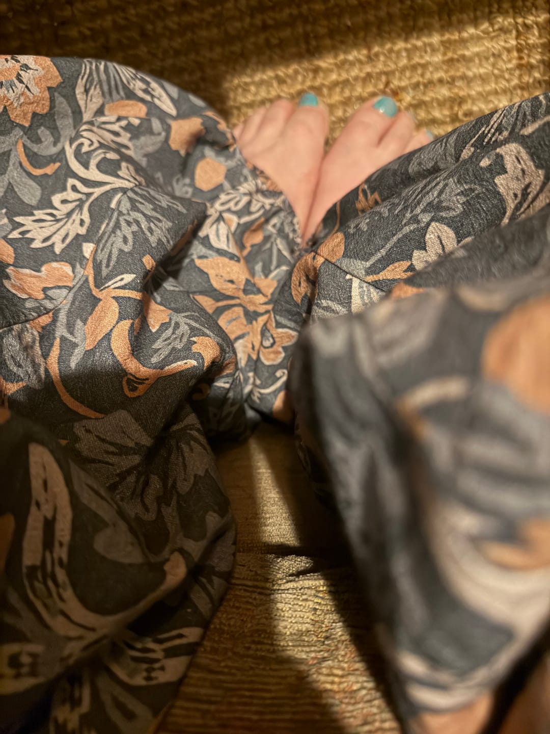 Customer photo review of Buddha Stones Cotton Casual Flower Vine Leaves Pattern Women's Elastic Waist Harem Pants