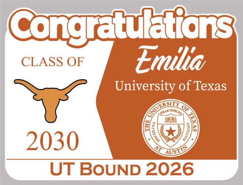 Customer photo review of Personalized College Bound Future Yard Sign