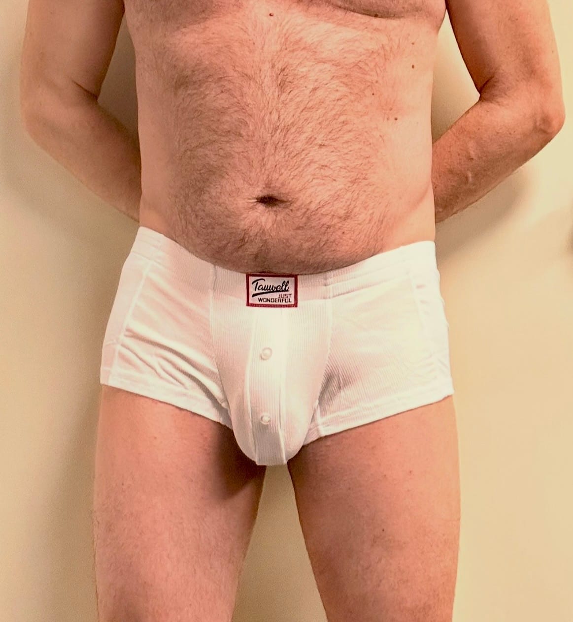 Customer photo review of 2 Pack Men's Premium Comfortable Fabric Low-Rise U-Shaped Button Fly Briefs