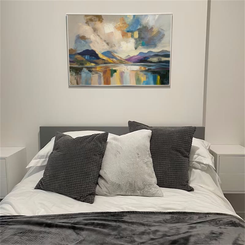 Customer photo review of Colorful Ocean And Sky Abstract Textured Wall Art #OS099