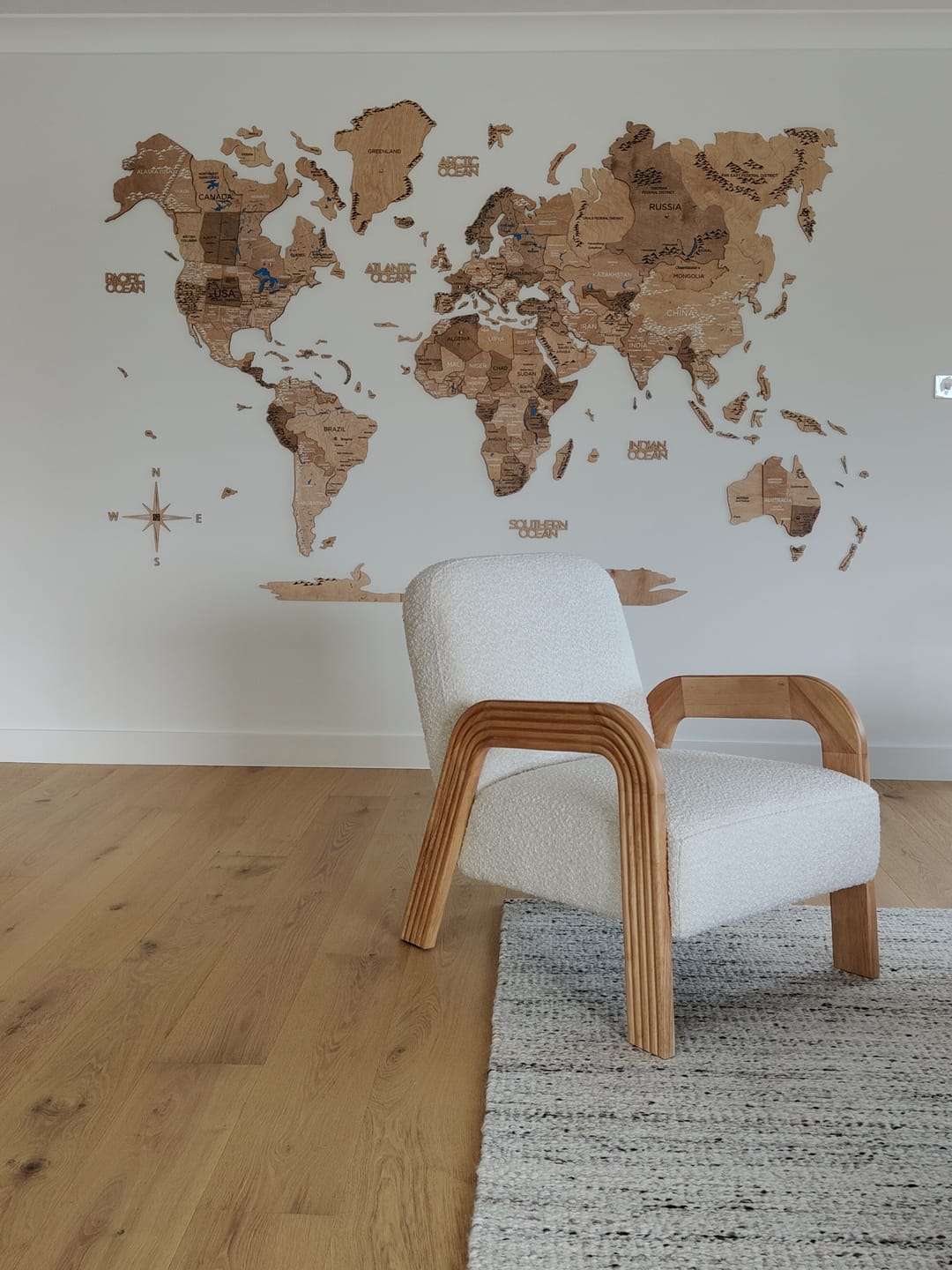 Customer photo review of 3D Wooden World Map Gold