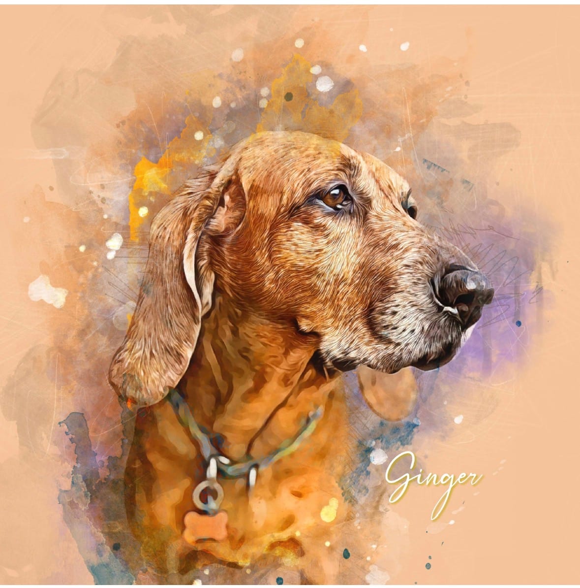 Customer photo review of Custom Watercolor Pet Portrait – Contemporary Neutral Style (CN)