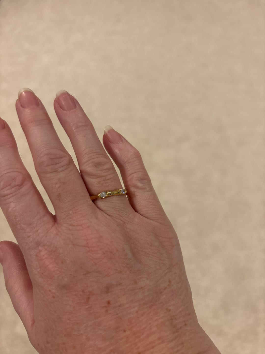 Customer photo review of Bamboo Ring With Stones