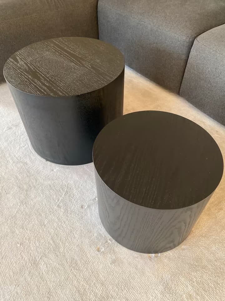 Customer photo review of Saba Ahşap Yuvarlak Orta Sehpa Seti İkili Siyah