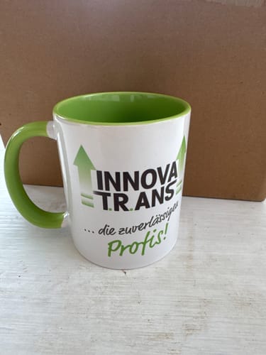 Customer photo review of TassenExpress - Becher Keramik Tasse mit Logo bedruckt 325ml Firmenlogo