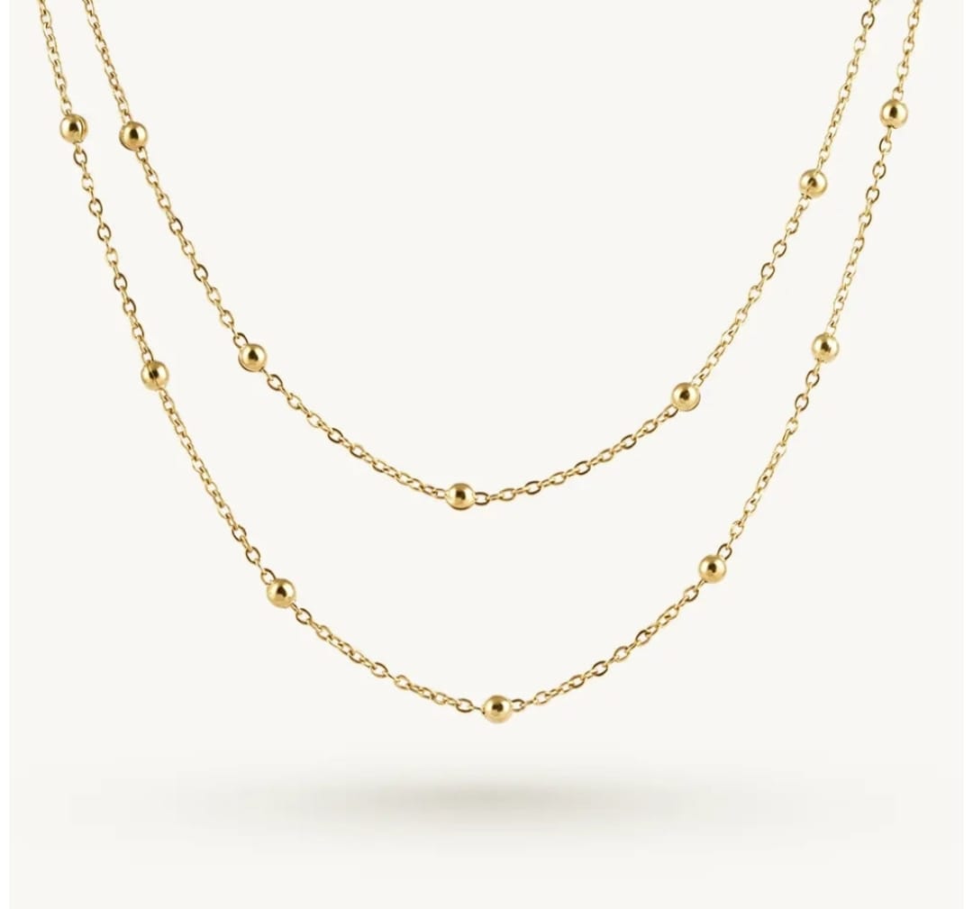 Customer photo review of Contour Beaded Layered Necklace