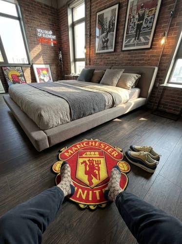Customer photo review of Manchester United FC Logo Rug