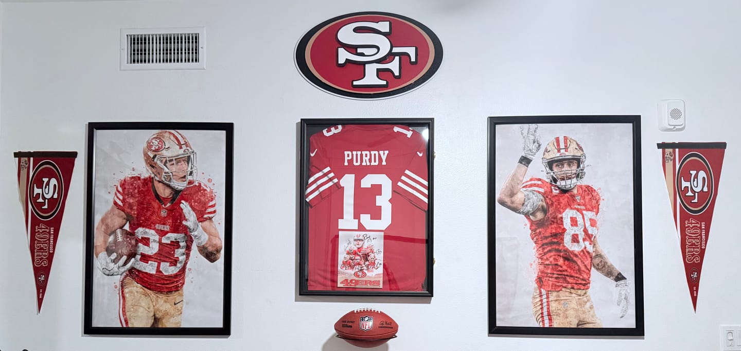 Customer photo review of San Francisco 49ers "SF Oval" 3D Vintage Metal Wall Art