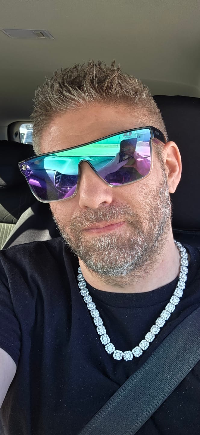 Customer photo review of 10mm Diamond Clustered Tennis Chain - 14k White Gold
