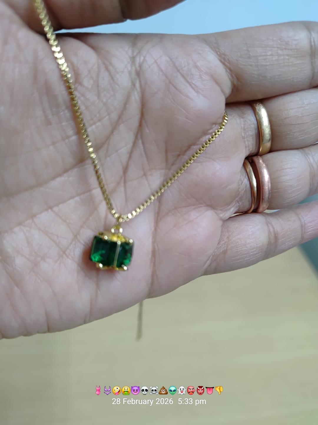 Customer photo review of Emerald Ice Pendant Necklace