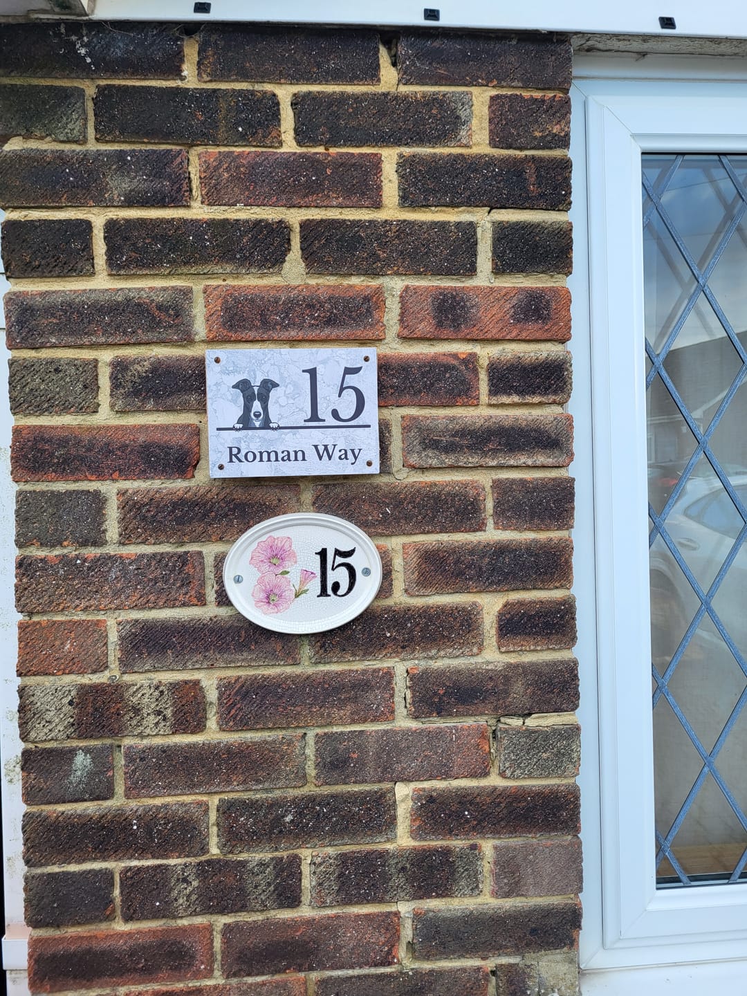 Customer photo review of House number marble look - Personalised Door Sign