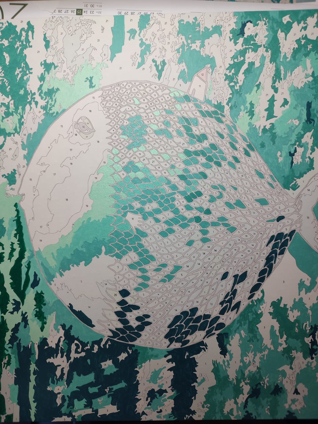 Customer photo review of Puffer Fish | Paint by Numbers