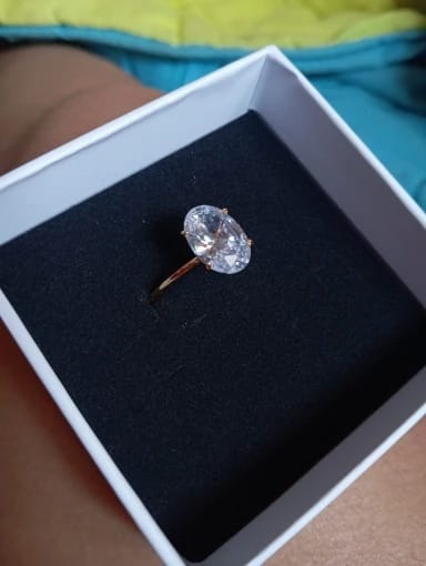 Customer photo review of Oval Hidden Halo Engagement Ring