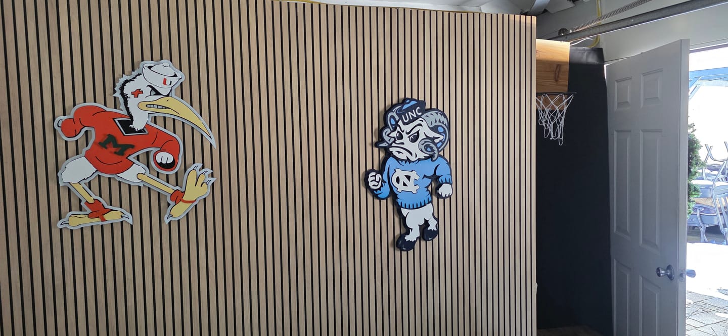 Customer photo review of North Carolina Tar Heels "Rameses" 3D Vintage Metal Wall Art