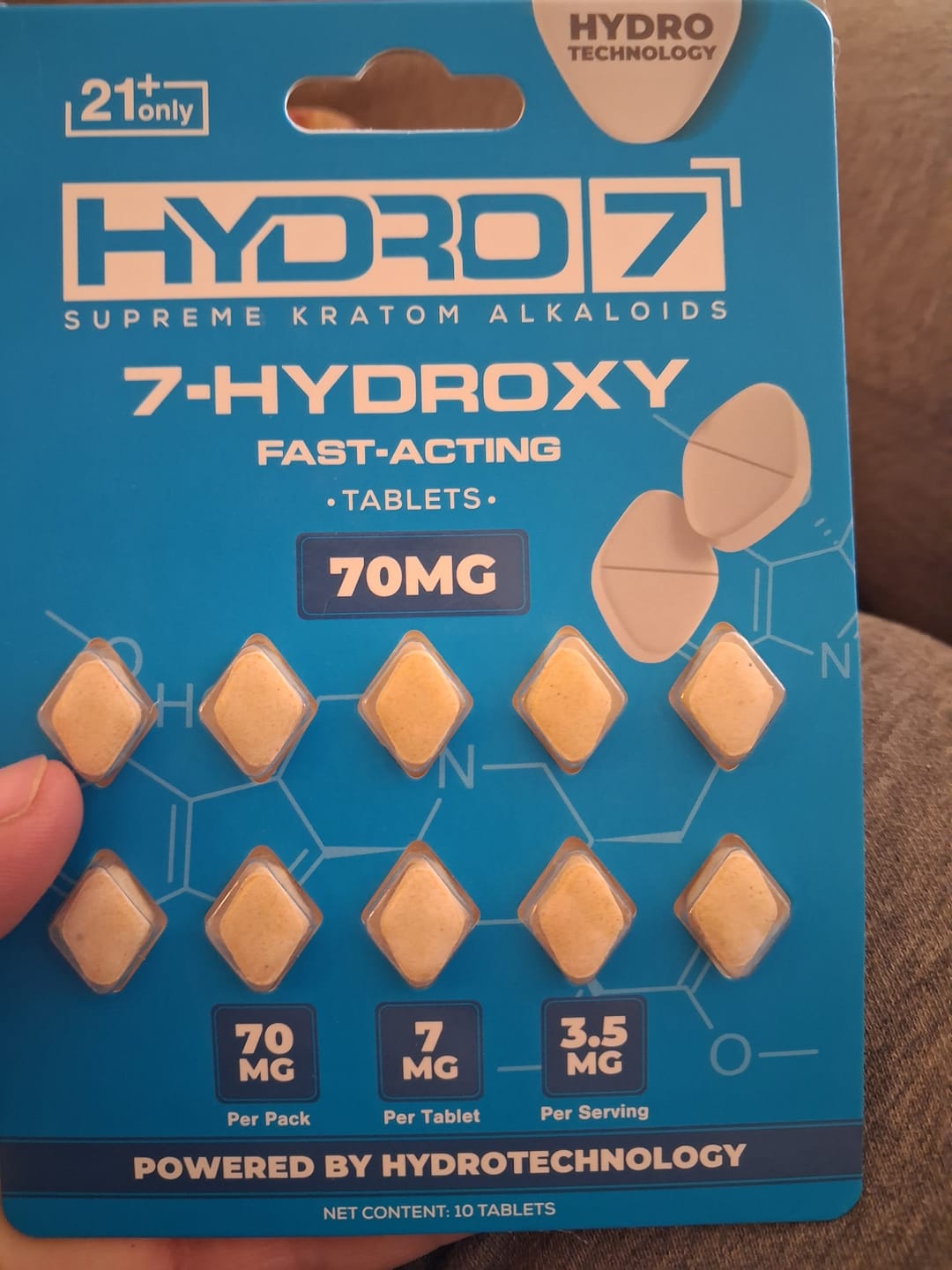 Customer photo review of 7-Hydroxy Tablets - 20MG (5 Count) 100MG