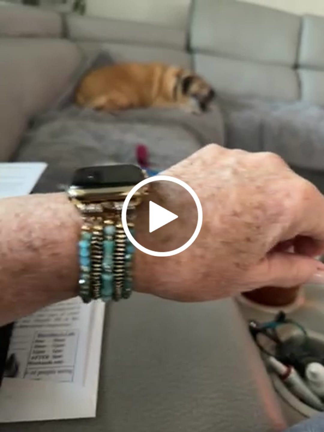 Customer video review of Jade Glimmer Stretch Apple Watch Strap