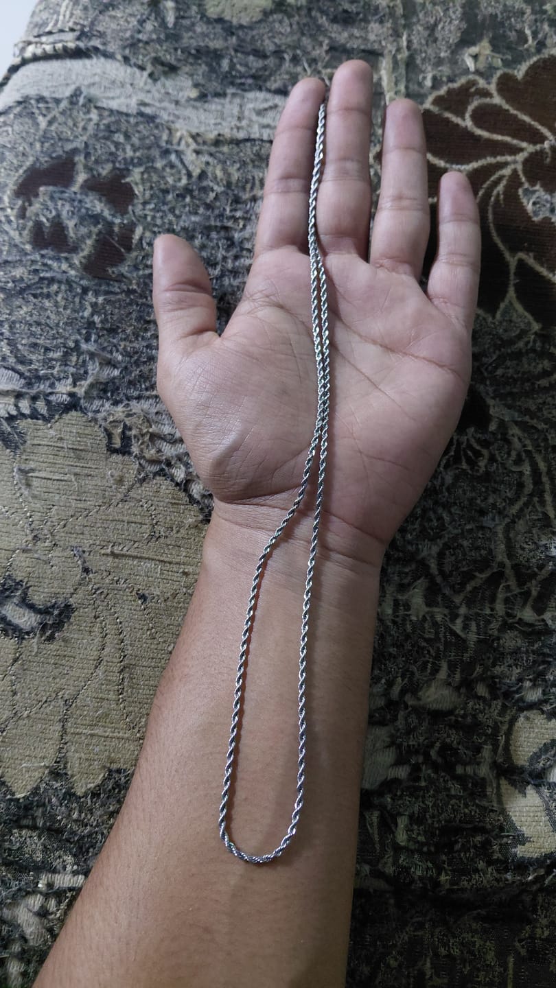 Customer photo review of Silver-Toned Rope Chain for Men