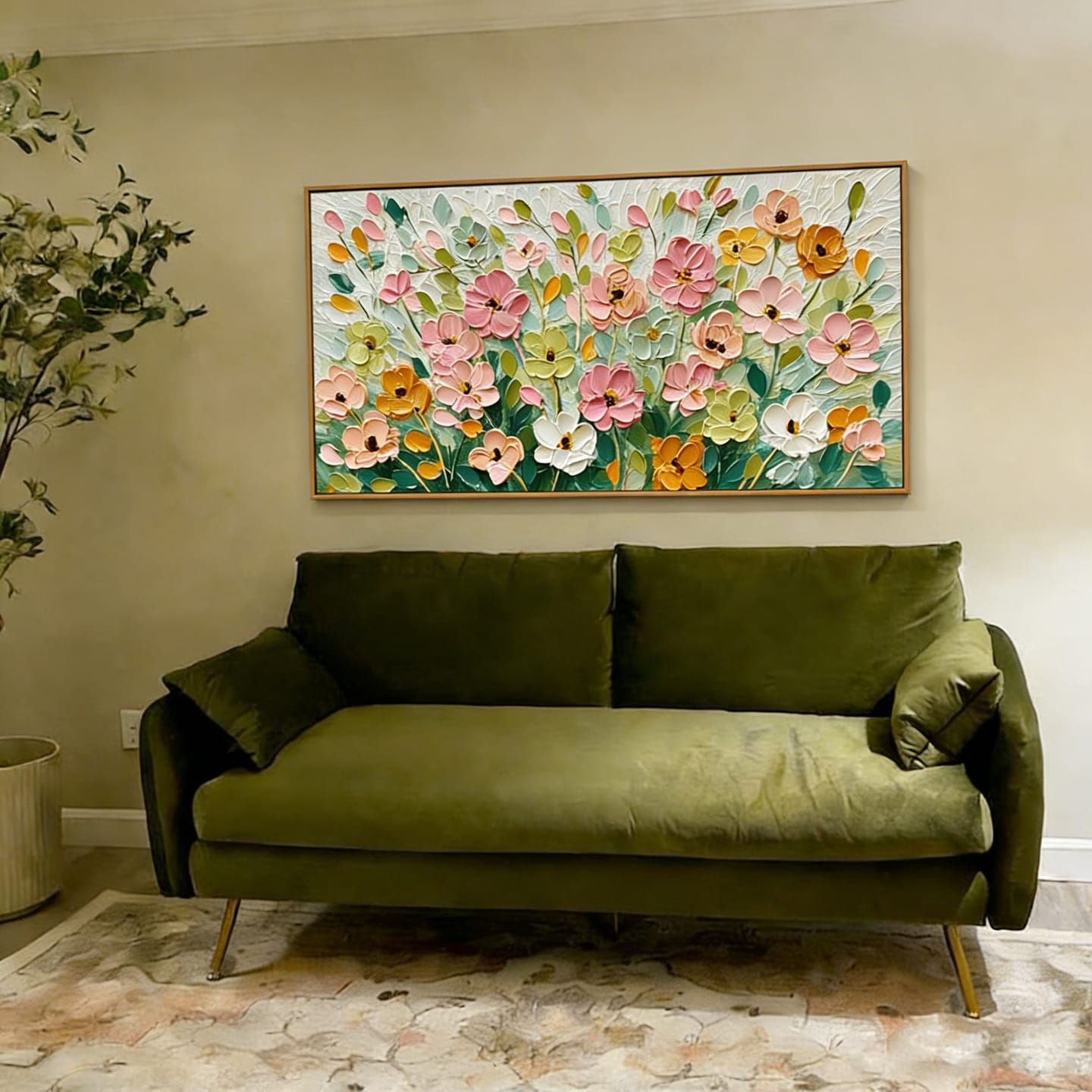 Customer photo review of Spring Meadow Bloom Textured Floral Painting #yar09