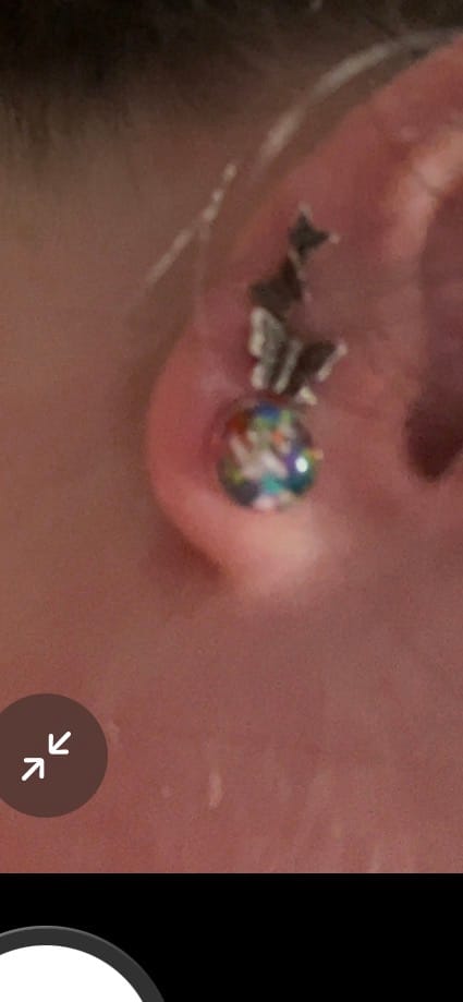 Customer photo review of Opal Stud Earrings with Infused Cremation Ash