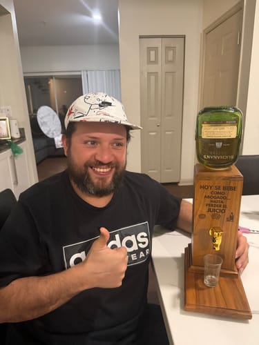 Customer photo review of Casa Master® Wooden Liquor Dispenser: Pour with Style