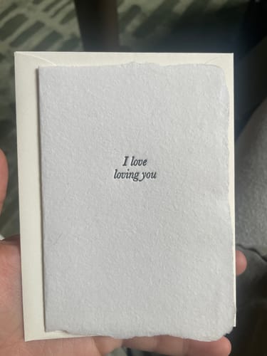 Customer photo review of “I love loving you” card