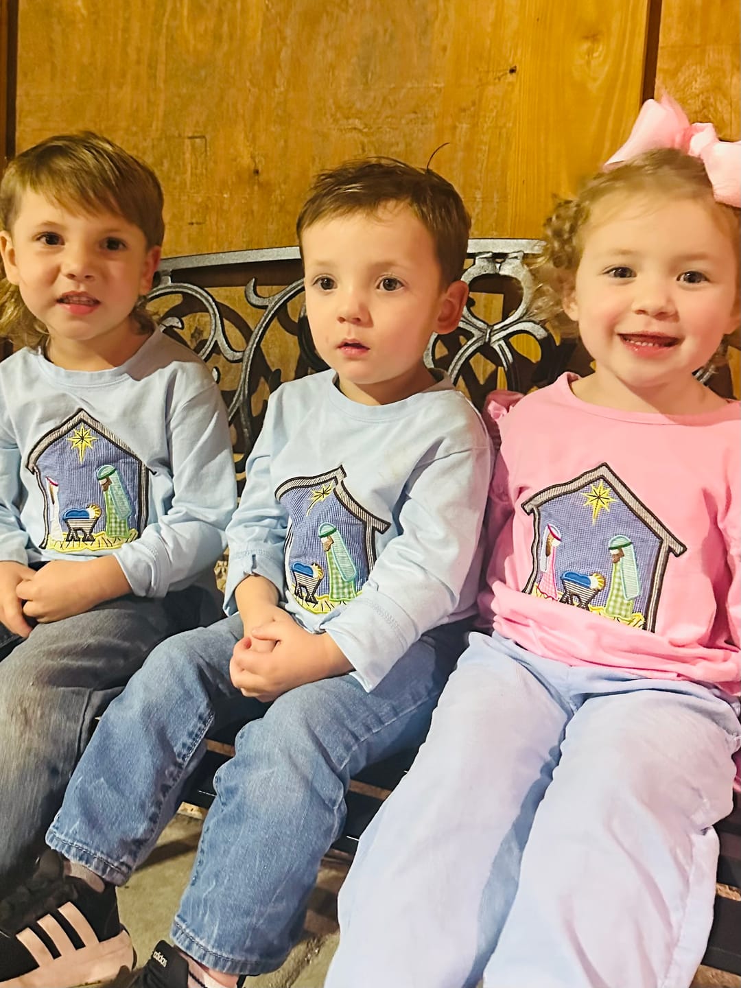 Customer photo review of Nativity Light Blue Long Sleeve Shirt