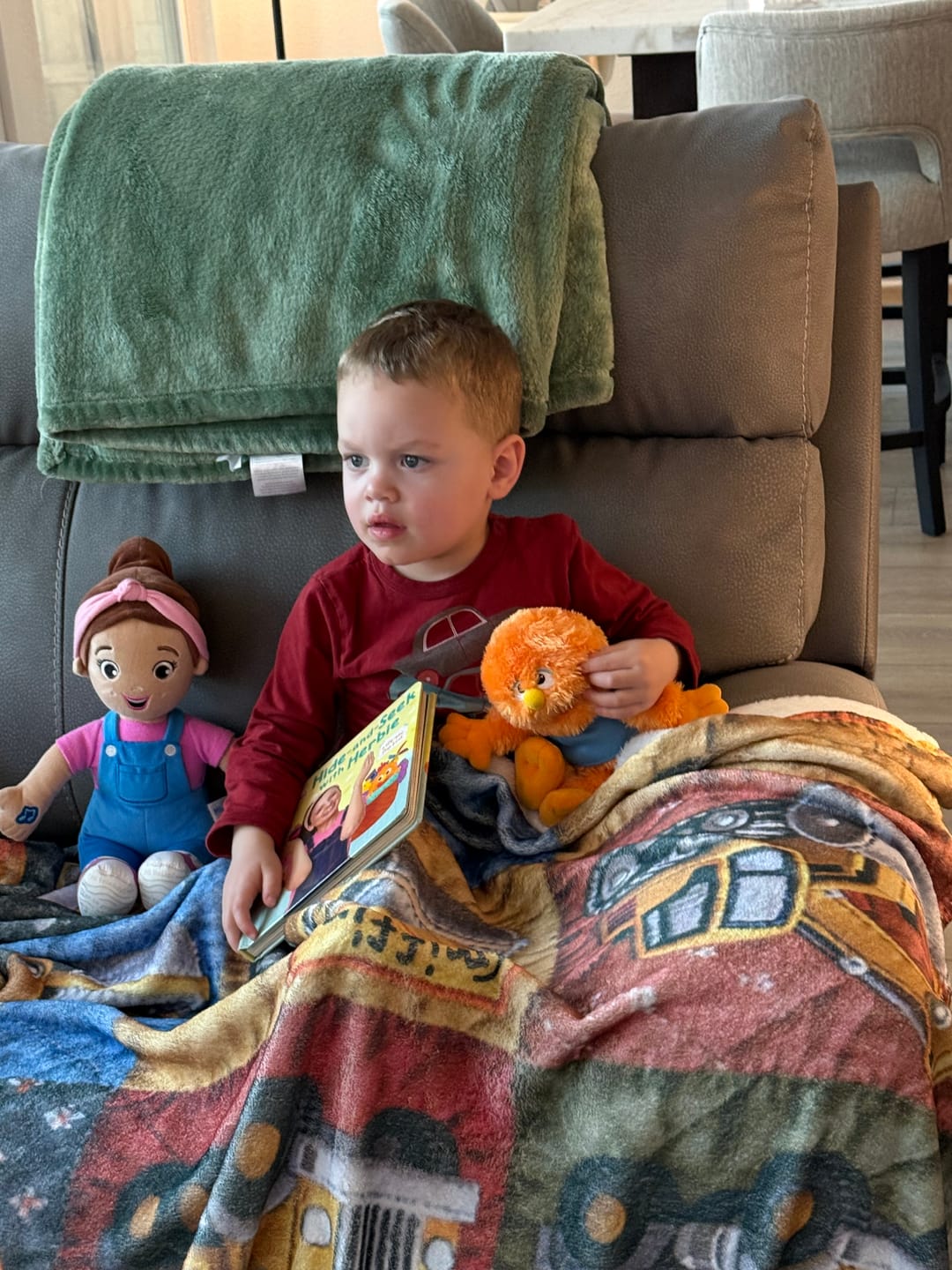 Customer photo review of Construction Machines - Personalized Kid Blanket