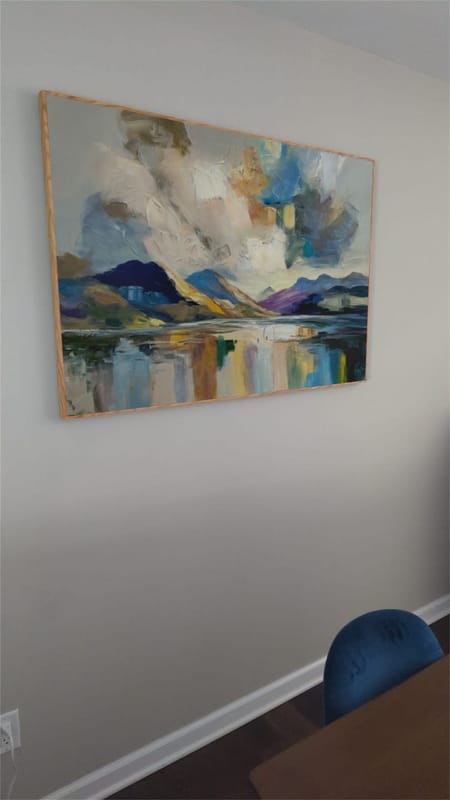 Customer photo review of Colorful Ocean And Sky Abstract Textured Wall Art #OS099