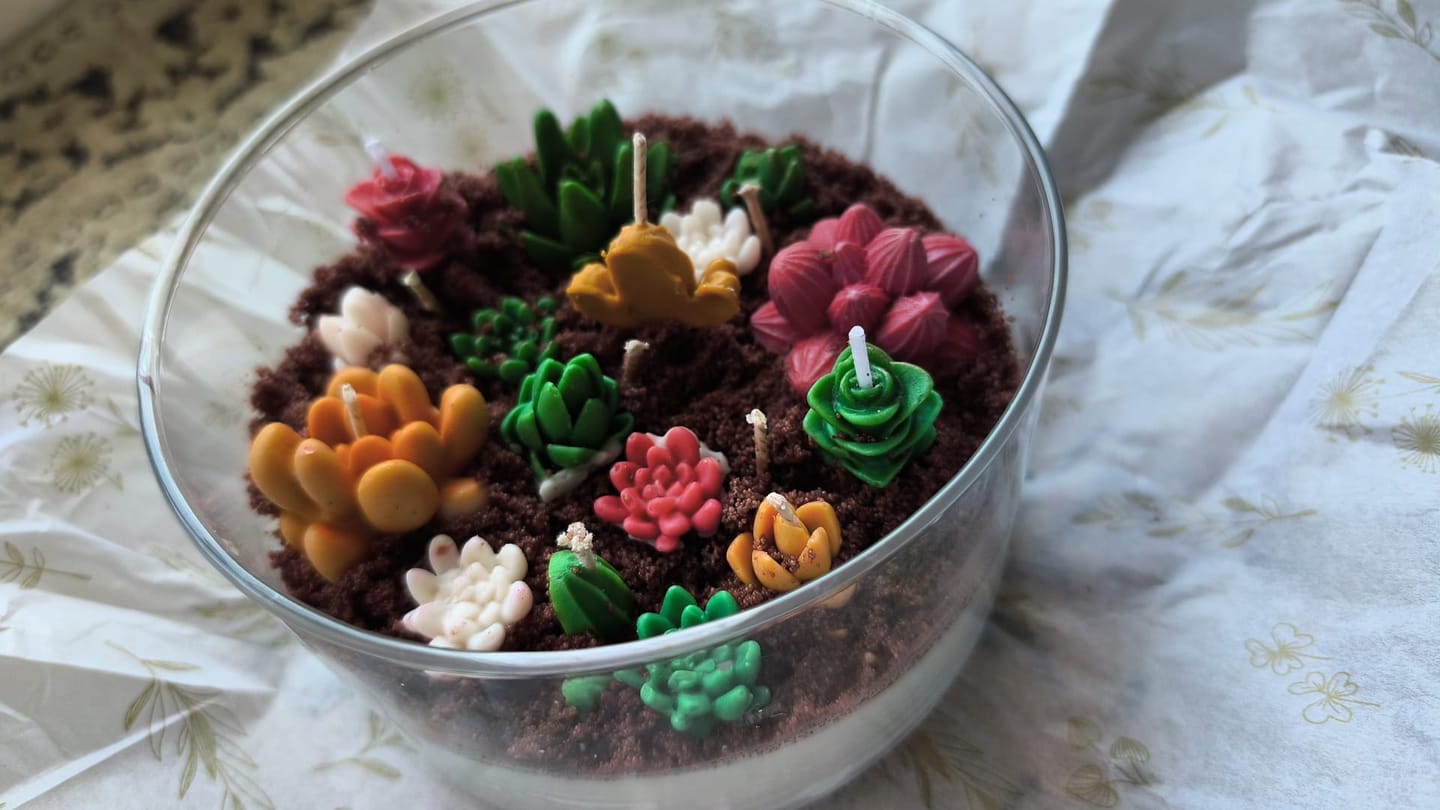 Customer photo review of Colorante líquido para velas MARRÓN