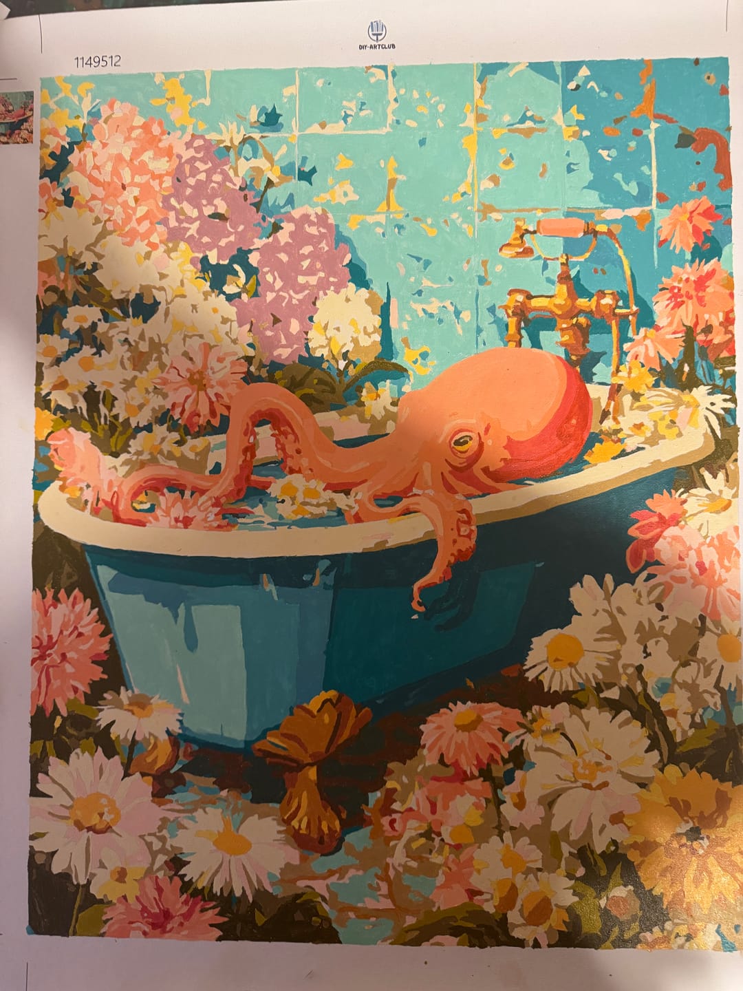 Customer photo review of Floral Octopus | Paint by Number