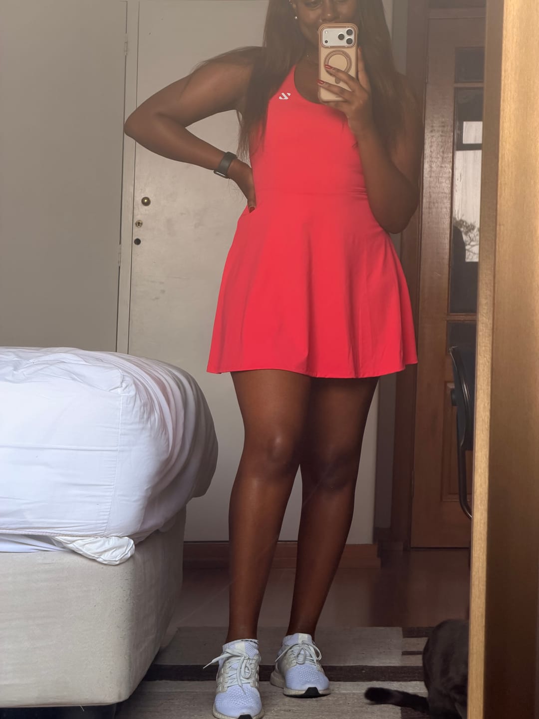 Customer photo review of One-Piece Activewear Dress with Stretchy Built-In Shorts & Bra