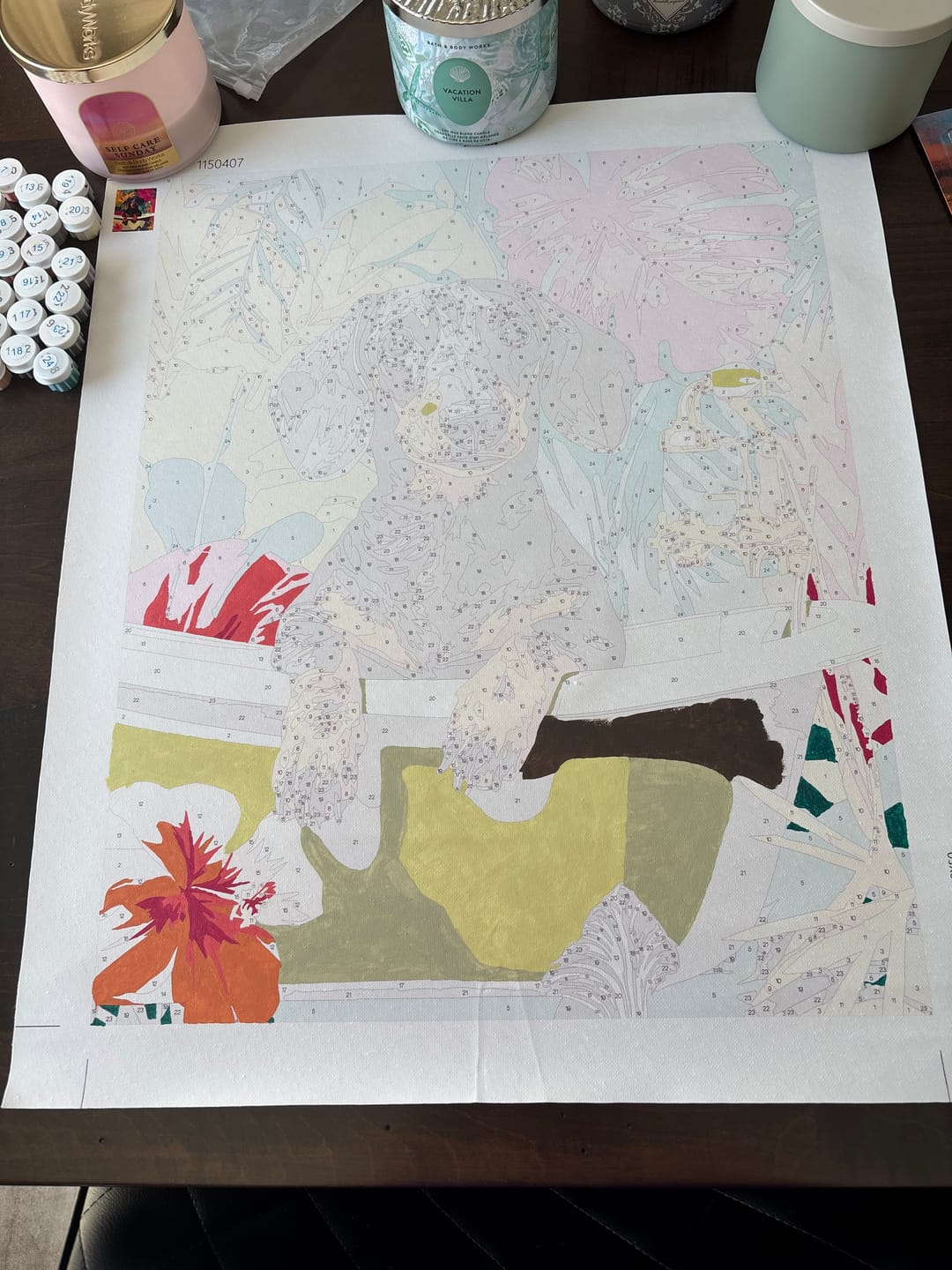 Customer photo review of Tropical dachshund | Paint by Number