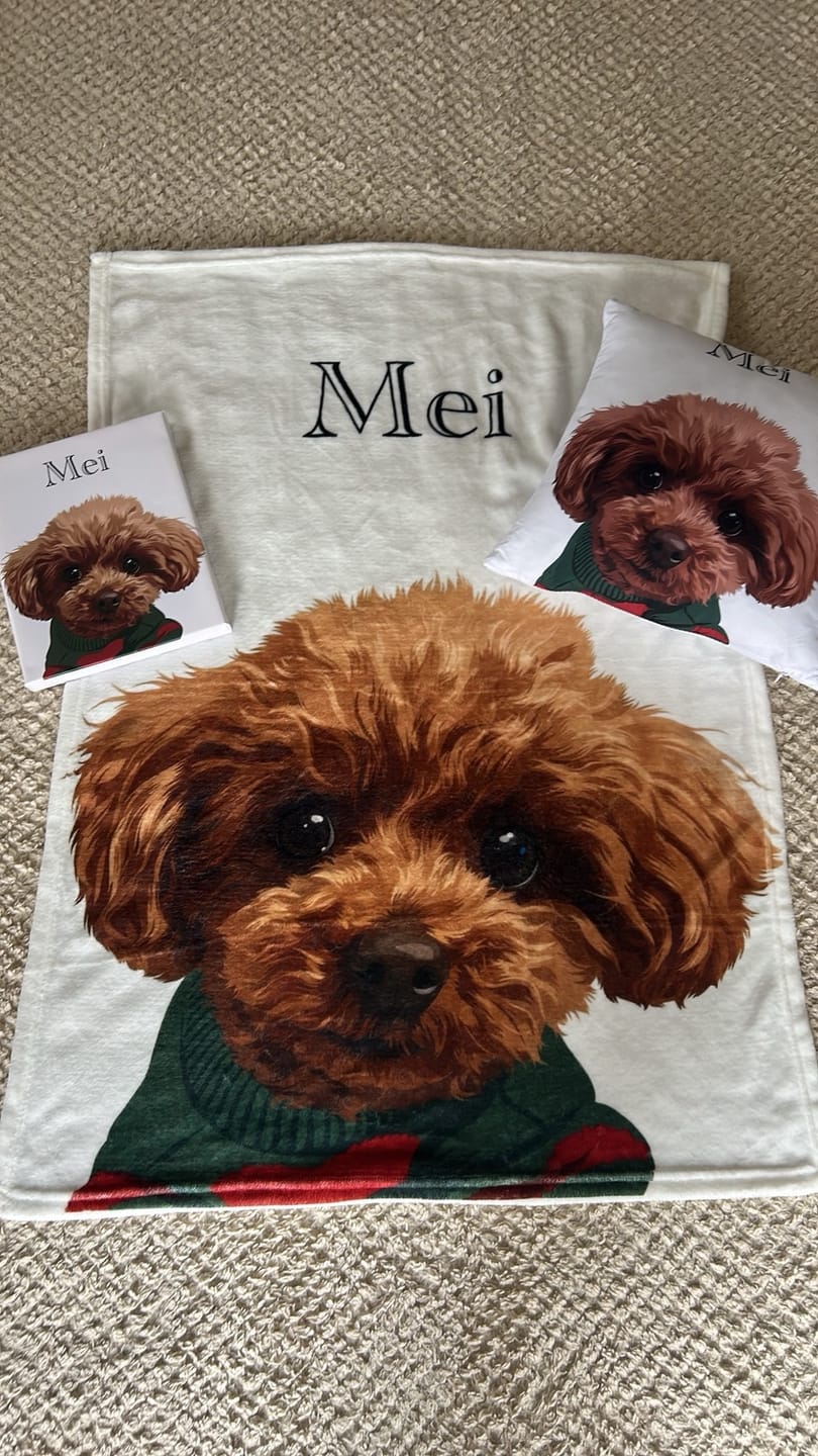 Customer photo review of Petcanva©オーダーメイド ペット似顔絵【3点セット】