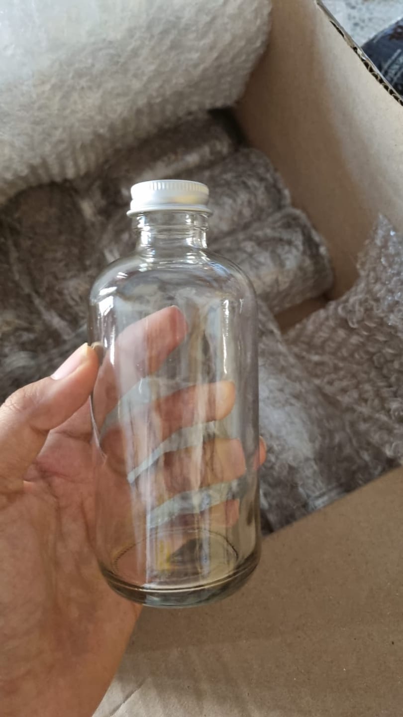 Customer photo review of Botella de Vidrio Bostoniana Redonda Transparente